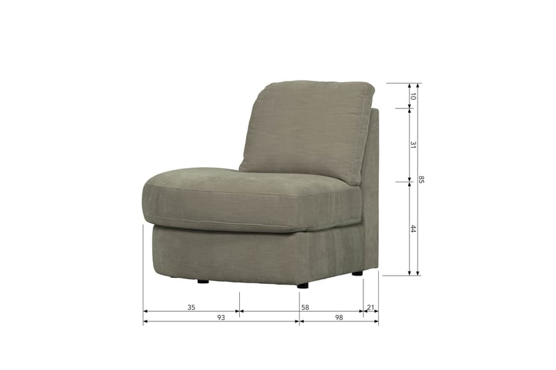 Kielstra Hörnmodul Vänster - Varmgrå - Möbler - Soffa - Modulsoffa - Hörnmodul