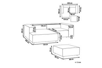 Hörnsoffa med fotpall Aprica - Möbler - Soffa - Modulsoffa - Komplett modulsoffa