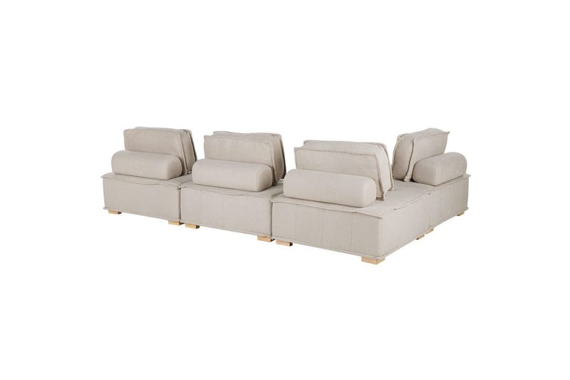 Hörnsoffa Tibro Beige/ljust trä - Beige/ljust trä - Möbler - Soffa - Modulsoffa - Komplett modulsoffa