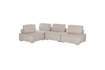 Hörnsoffa Tibro Beige/ljust trä - Beige/ljust trä - Möbler - Soffa - Modulsoffa - Komplett modulsoffa