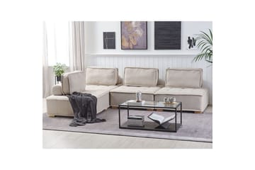 Hörnsoffa Tibro Beige/ljust trä - Beige/ljust trä - Möbler - Soffa - Modulsoffa - Komplett modulsoffa
