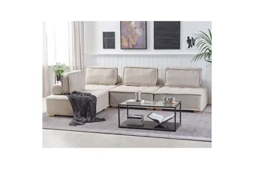 Hörnsoffa Tibro Beige/ljust trä - Beige/ljust trä - Möbler - Soffa - Modulsoffa - Komplett modulsoffa