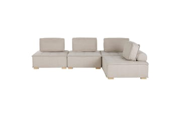 Hörnsoffa Tibro Beige/ljust trä - Beige/ljust trä - Möbler - Soffa - Modulsoffa - Komplett modulsoffa