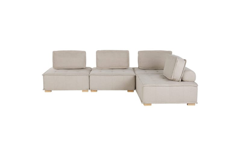 Hörnsoffa Tibro Beige/ljust trä - Beige/ljust trä - Möbler - Soffa - Modulsoffa - Komplett modulsoffa