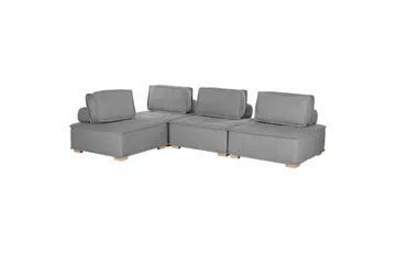 Hörnsoffa Tibro Grå/ljust trä - Grå/ljust trä - Möbler - Soffa - Modulsoffa - Komplett modulsoffa