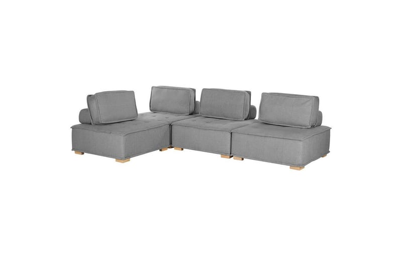 Hörnsoffa Tibro Grå/ljust trä - Grå/ljust trä - Möbler - Soffa - Modulsoffa - Komplett modulsoffa