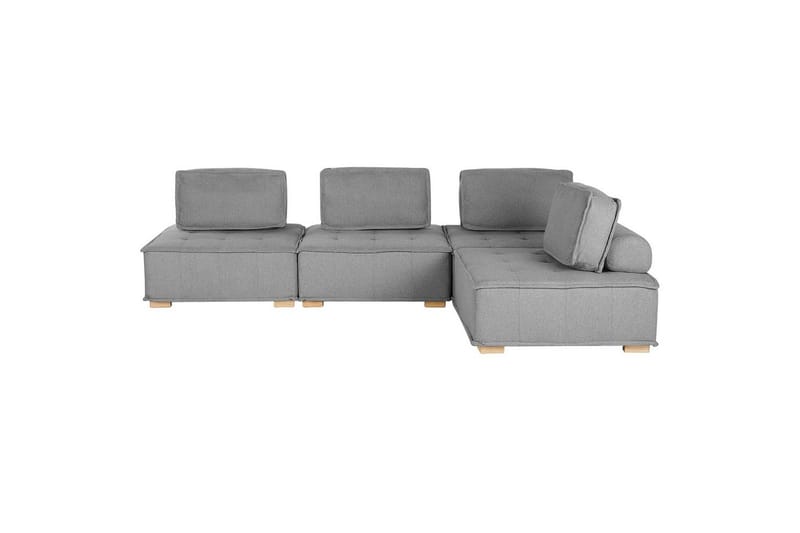Hörnsoffa Tibro Grå/ljust trä - Grå/ljust trä - Möbler - Soffa - Modulsoffa - Komplett modulsoffa