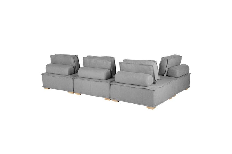 Hörnsoffa Tibro Grå/ljust trä - Grå/ljust trä - Möbler - Soffa - Modulsoffa - Komplett modulsoffa