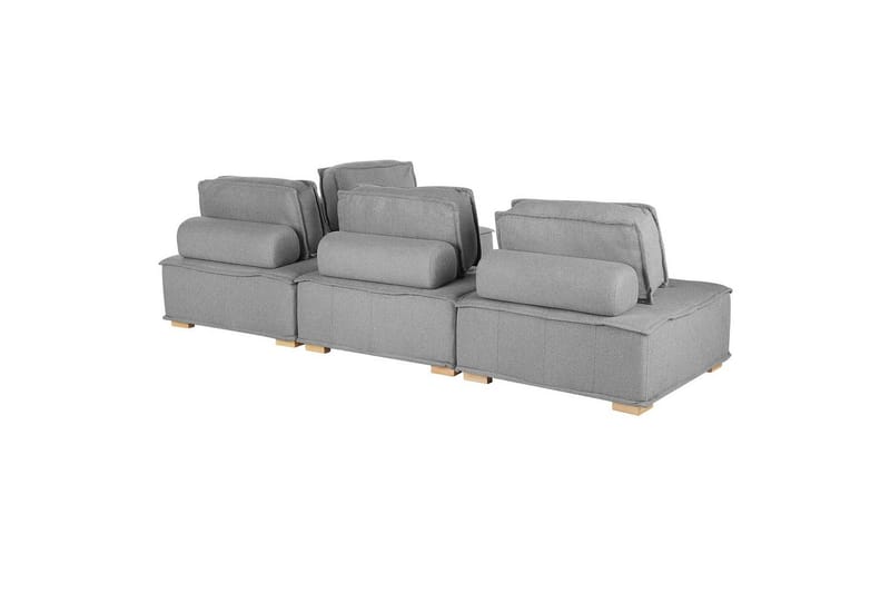 Hörnsoffa Tibro Grå/ljust trä - Grå/ljust trä - Möbler - Soffa - Modulsoffa - Komplett modulsoffa
