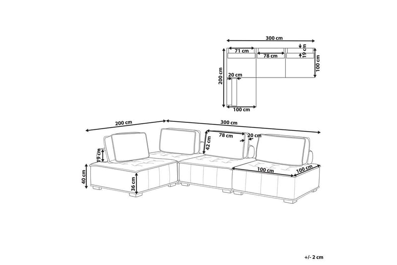 Hörnsoffa Tibro Grå/ljust trä - Grå/ljust trä - Möbler - Soffa - Modulsoffa - Komplett modulsoffa
