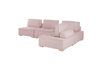 Hörnsoffa Tibro Rosa/ljust trä - Rosa/ljust trä - Möbler - Soffa - Modulsoffa - Komplett modulsoffa