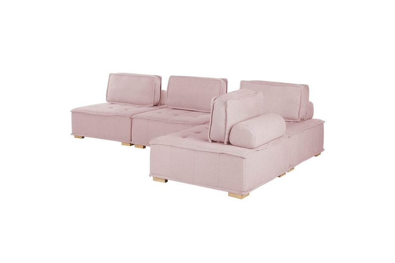 Hörnsoffa Tibro Rosa/ljust trä - Rosa/ljust trä - Möbler - Soffa - Modulsoffa - Komplett modulsoffa