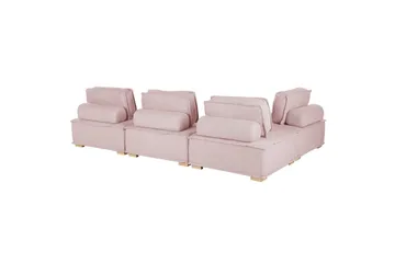 Hörnsoffa Tibro Rosa/ljust trä - Rosa/ljust trä - Möbler - Soffa - Modulsoffa - Komplett modulsoffa