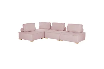 Hörnsoffa Tibro Rosa/ljust trä - Rosa/ljust trä - Möbler - Soffa - Modulsoffa - Komplett modulsoffa