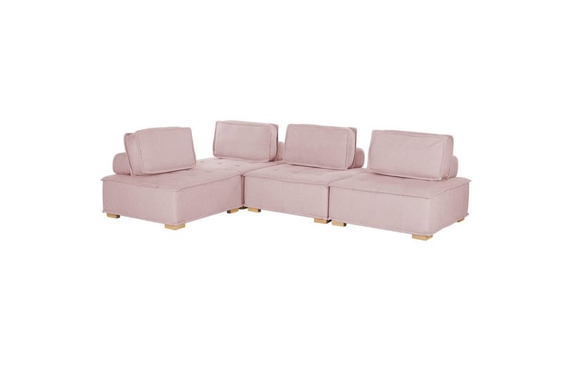 Hörnsoffa Tibro Rosa/ljust trä - Rosa/ljust trä - Möbler - Soffa - Modulsoffa - Komplett modulsoffa