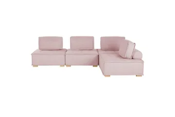 Hörnsoffa Tibro Rosa/ljust trä - Rosa/ljust trä - Möbler - Soffa - Modulsoffa - Komplett modulsoffa