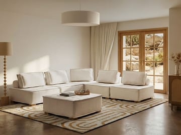 Hörnsoffa Tibro Vänstervänd - Off-white - Möbler - Soffa - Modulsoffa - Komplett modulsoffa