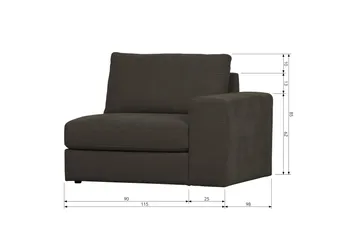 Kielstra Högermodul - Antracit - Möbler - Soffa - Modulsoffa - Övriga moduler till modulsoffa