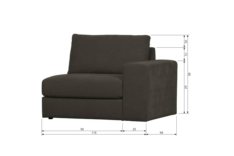 Kielstra Högermodul - Antracit - Möbler - Soffa - Modulsoffa - Övriga moduler till modulsoffa
