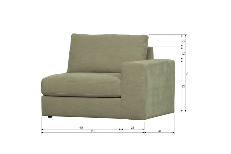 Kielstra Högermodul - Grön - Möbler - Soffa - Modulsoffa - Övriga moduler till modulsoffa