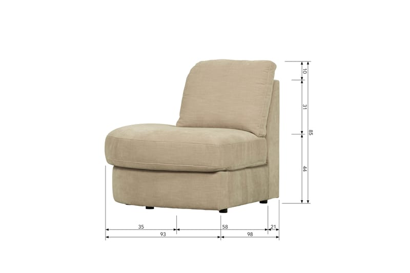 Kielstra Hörnmodul Vänster - Sand - Möbler - Soffa - Modulsoffa - Hörnmodul