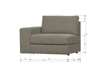 Kielstra Vänstermodul - Varmgrå - Möbler - Soffa - Modulsoffa - Övriga moduler till modulsoffa