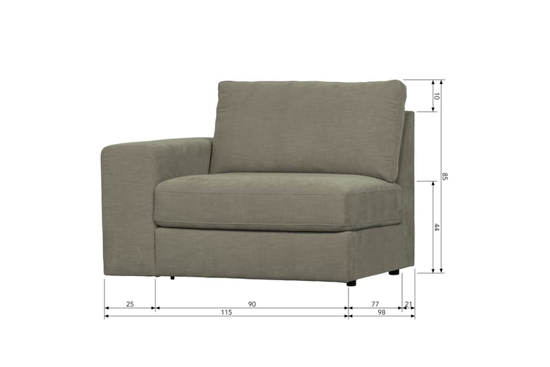 Kielstra Vänstermodul - Varmgrå - Möbler - Soffa - Modulsoffa - Övriga moduler till modulsoffa