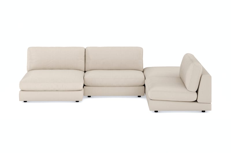 Arken 6-sits U-formad Modulsoffa + Fotpall i Manchester - Beige - Möbler - Soffa - Modulsoffa - Komplett modulsoffa