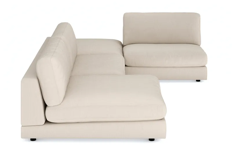 Arken 6-sits U-formad Modulsoffa + Fotpall i Manchester - Beige - Möbler - Soffa - Modulsoffa - Komplett modulsoffa