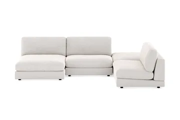 Arken 6-sits U-formad Modulsoffa + Fotpall i Sammet - Krämvit - Möbler - Soffa - Modulsoffa - Komplett modulsoffa