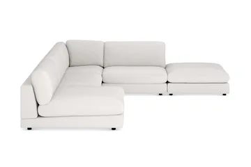 Arken 6-sits Vändbar L-formad Modulhörnsoffa med Divan + Fotpall i Bouclé - Vit - Möbler - Soffa - Modulsoffa - Komplett modulsoffa