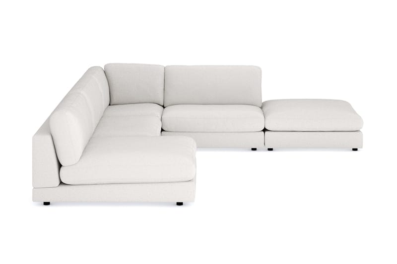 Arken 6-sits Vändbar L-formad Modulhörnsoffa med Divan + Fotpall i Bouclé - Vit - Möbler - Soffa - Modulsoffa - Komplett modulsoffa