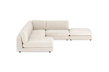 Arken 6-sits Vändbar L-formad Modulhörnsoffa med Divan + Fotpall i Manchester - Beige - Möbler - Soffa - Modulsoffa - Komplett modulsoffa