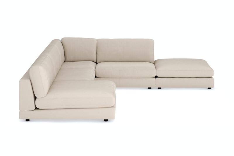 Arken 6-sits Vändbar L-formad Modulhörnsoffa med Divan + Fotpall i Manchester - Beige - Möbler - Soffa - Modulsoffa - Komplett modulsoffa