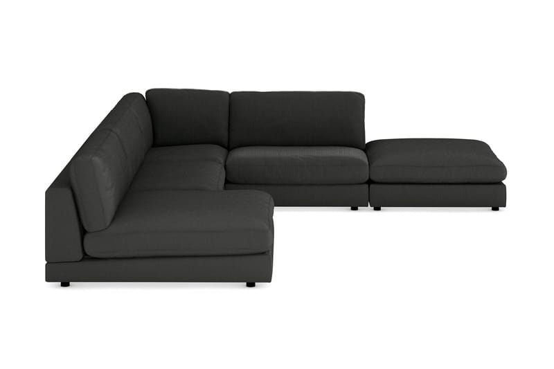 Arken 6-sits Vändbar L-formad Modulhörnsoffa med Divan + Fotpall i Manchester - Mörkgrå - Möbler - Soffa - Modulsoffa - Komplett modulsoffa