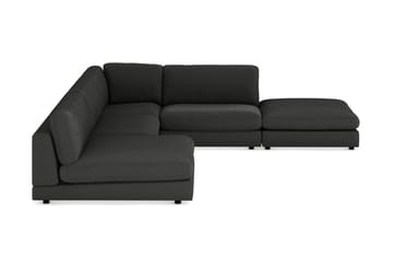 Arken 6-sits Vändbar L-formad Modulhörnsoffa med Divan + Fotpall i Manchester - Mörkgrå - Möbler - Soffa - Modulsoffa - Komplett modulsoffa