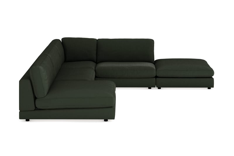 Arken 6-sits Vändbar L-formad Modulhörnsoffa med Divan + Fotpall i Manchester - Mörkgrön - Möbler - Soffa - Modulsoffa - Komplett modulsoffa