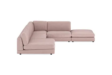 Arken 6-sits Vändbar L-formad Modulhörnsoffa med Divan + Fotpall i Manchester - Rosa - Möbler - Soffa - Modulsoffa - Komplett modulsoffa