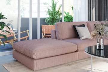 Arken 6-sits Vändbar L-formad Modulhörnsoffa med Divan + Fotpall i Manchester - Rosa - Möbler - Soffa - Modulsoffa - Komplett modulsoffa