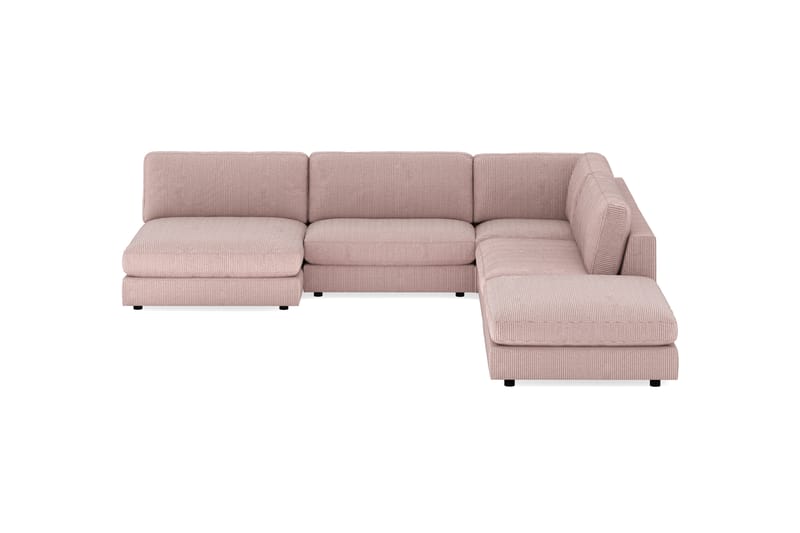 Arken 6-sits Vändbar L-formad Modulhörnsoffa med Divan + Fotpall i Manchester - Rosa - Möbler - Soffa - Modulsoffa - Komplett modulsoffa