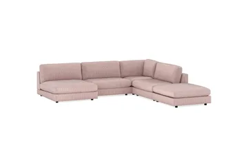 Arken 6-sits Vändbar L-formad Modulhörnsoffa med Divan + Fotpall i Manchester - Rosa - Möbler - Soffa - Modulsoffa - Komplett modulsoffa