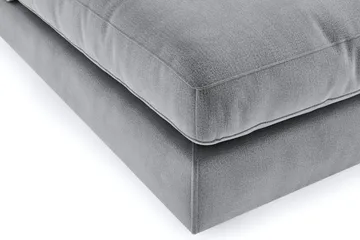 Arken 6-sits Vändbar L-formad Modulhörnsoffa med Divan + Fotpall i Sammet - Ljusgrå - Möbler - Soffa - Modulsoffa - Komplett modulsoffa