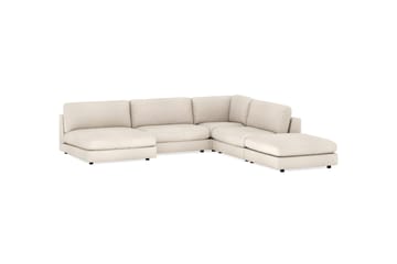 Arken 6-sits Vändbar L-formad Modulhörnsoffa med Divan + Fotpall i Tyg - Beige - Möbler - Soffa - Modulsoffa - Komplett modulsoffa