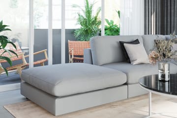 Arken 6-sits Vändbar L-formad Modulhörnsoffa med Divan + Fotpall i Tyg - Grå - Möbler - Soffa - Modulsoffa - Komplett modulsoffa