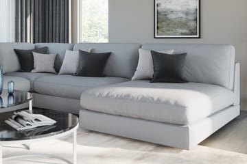 Arken 6-sits Vändbar L-formad Modulhörnsoffa med Divan + Fotpall i Tyg - Grå - Möbler - Soffa - Modulsoffa - Komplett modulsoffa