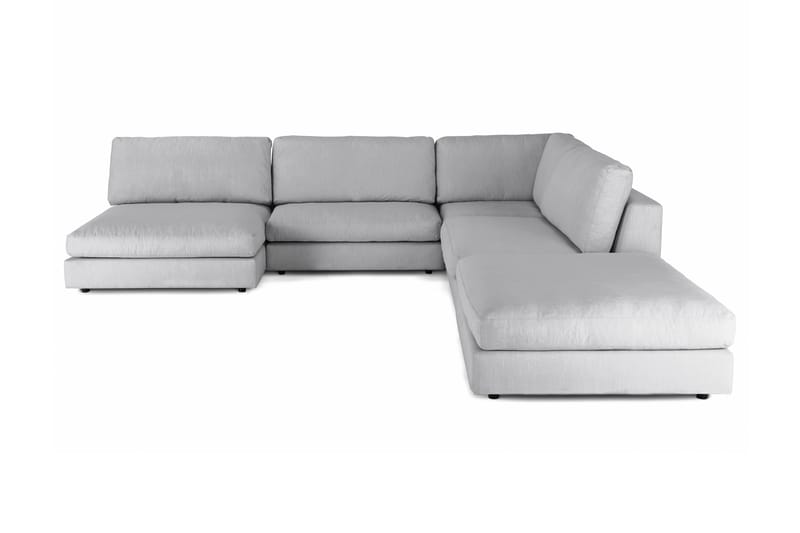 Arken 6-sits Vändbar L-formad Modulhörnsoffa med Divan + Fotpall i Tyg - Grå - Möbler - Soffa - Modulsoffa - Komplett modulsoffa