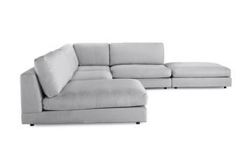Arken 6-sits Vändbar L-formad Modulhörnsoffa med Divan + Fotpall i Tyg - Grå - Möbler - Soffa - Modulsoffa - Komplett modulsoffa