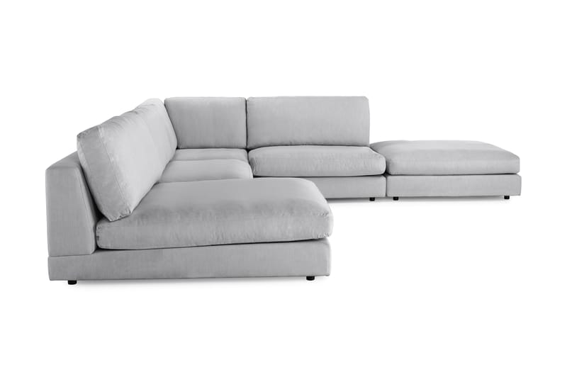 Arken 6-sits Vändbar L-formad Modulhörnsoffa med Divan + Fotpall i Tyg - Grå - Möbler - Soffa - Modulsoffa - Komplett modulsoffa