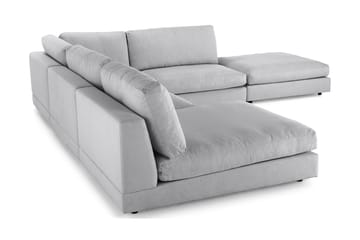 Arken 6-sits Vändbar L-formad Modulhörnsoffa med Divan + Fotpall i Tyg - Grå - Möbler - Soffa - Modulsoffa - Komplett modulsoffa