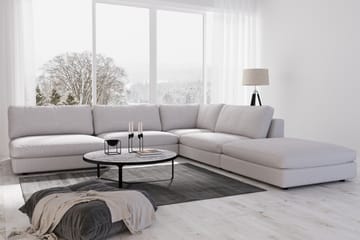 Arken 6-sits Vändbar L-formad Modulhörnsoffa med Divan + Fotpall i Tyg - Grå - Möbler - Soffa - Modulsoffa - Komplett modulsoffa